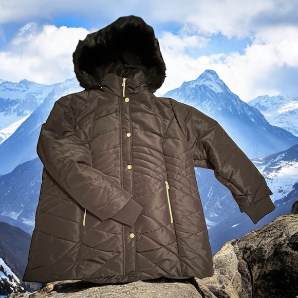 Catherines Jackets & Blazers - Catherines Womens 2X Winter Coat Removable Hood Black Long Parka Pockets NWOT